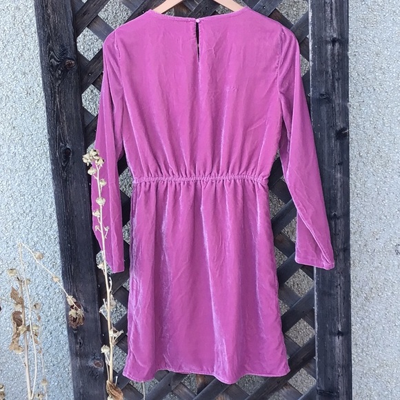 J. Crew beautiful NWT velvet dress round neck, wrap bottom, lined, purple/pink - Picture 5 of 16
